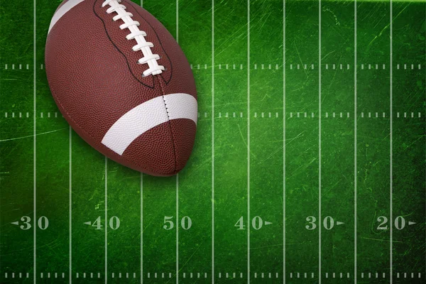College football on grunge field background — Stock Photo, Image