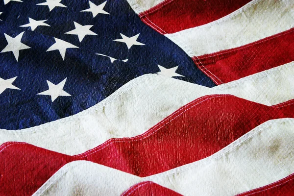 American flag with a canvas and paint texture — Stock Photo, Image