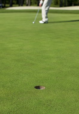 bir yeşil putt Golf satırları