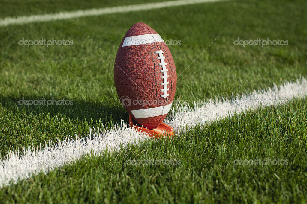 College football on a tee ready for kickoff — Stock Photo © Willard