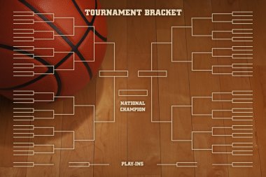 Basketbol Turnuvası parantez ahşap spor salonu flo üzerinde spot aydınlatma