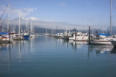 Alaska seward Harbor'da demirledi tekne