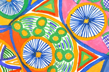 suluboya dan soyut süsleme