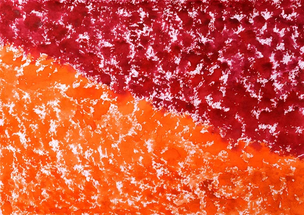 Desenho aquarela abstrato em um papel, padrão vermelho e laranja . — Fotografia de Stock