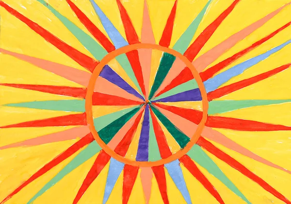 Abstract pattern of the sun. watercolor on paper — Stock Photo, Image