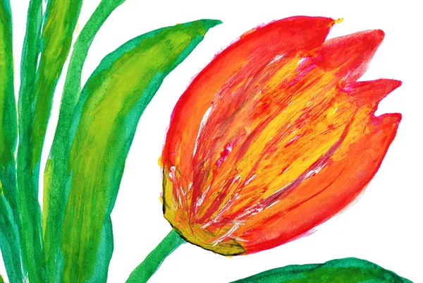 Цветы, нарисованные акварельными красками — стоковое фото