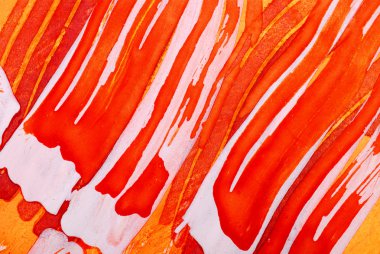 suluboya. Kırmızı ve beyaz konturlar