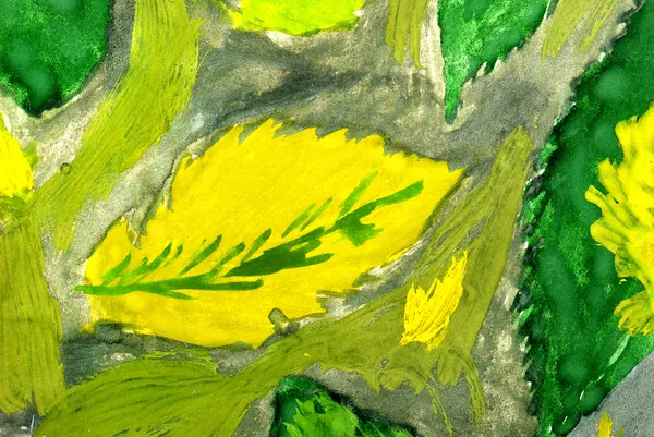 Tinta aquarela. Folhas verdes fundo . — Fotografia de Stock