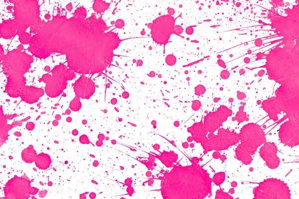 Gotas de aquarela rosa no papel — Fotografia de Stock