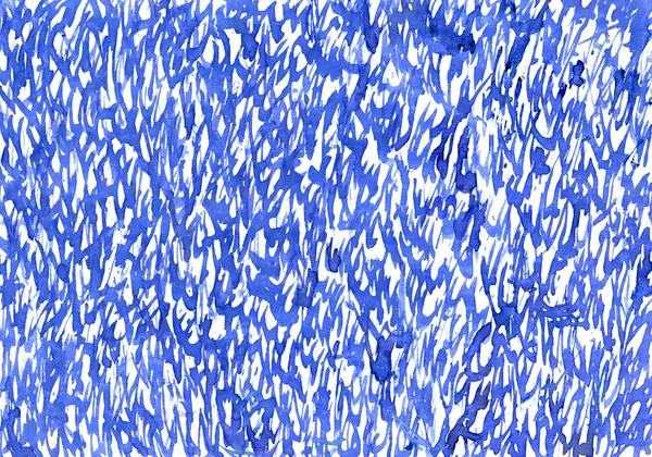 Desenho aquarela azul abstrato sobre papel — Fotografia de Stock