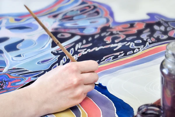 Painting on fabric — Stock Photo, Image