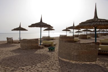 tropik tatil üzerinde şemsiye