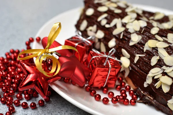 Kerstmis log — Stockfoto