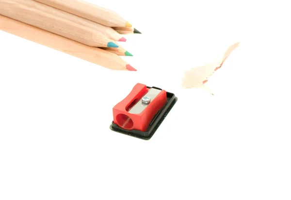 铅笔橡皮擦、 卷笔刀 — 图库照片