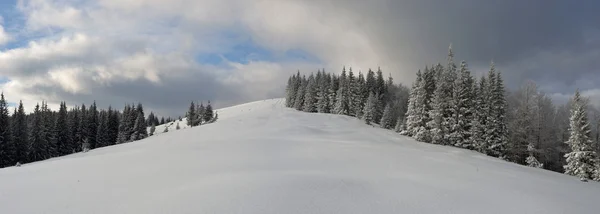 Panorama zimowego krajobrazu w górach — Zdjęcie stockowe