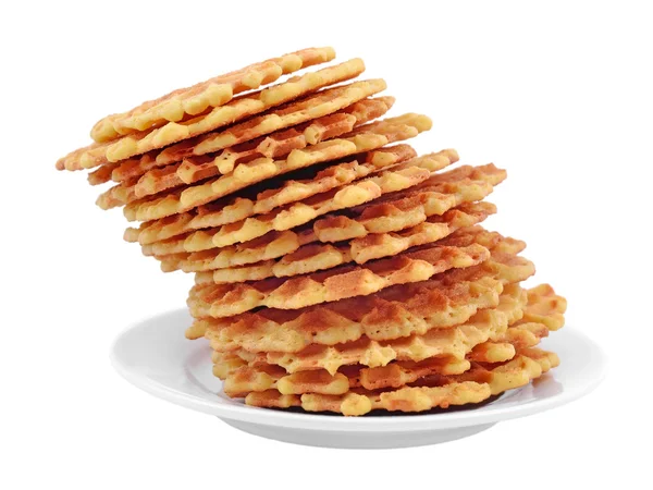 Pile of sweet waffles on a plate. — Stock Photo, Image