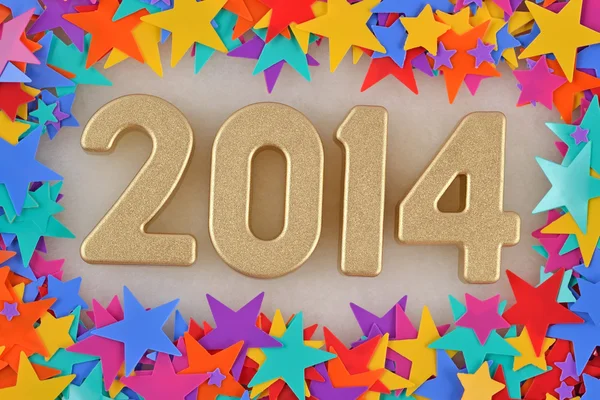 2014 év arany számok — Stock Fotó