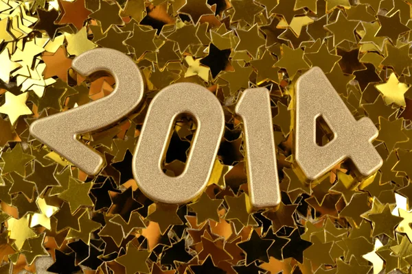 2014 rok zlatá čísla — Stock fotografie