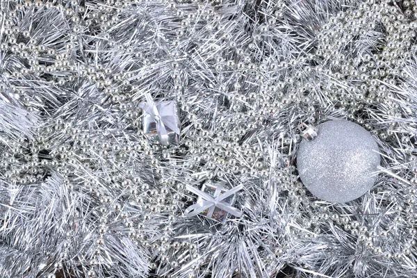 Decoraciones de Navidad de plata — Foto de Stock