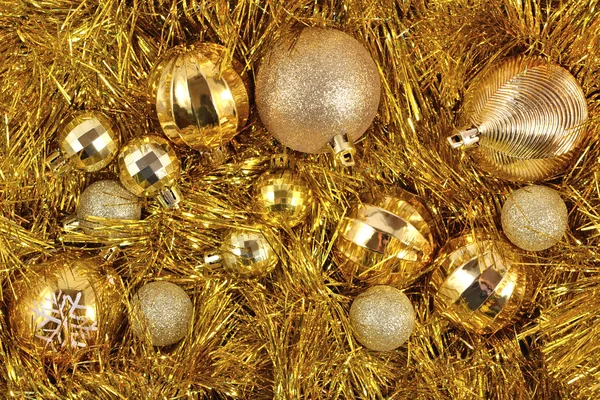 黄金のクリスマスの装飾 — ストック写真