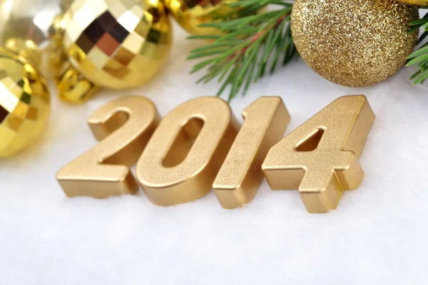 2014 év arany számok — Stock Fotó