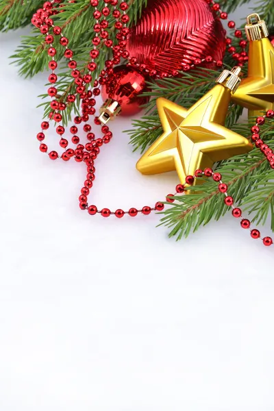 Gold star and Christmas decorations — Stock Photo, Image