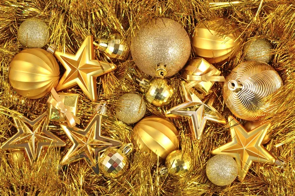 Decorações de Natal dourado — Fotografia de Stock