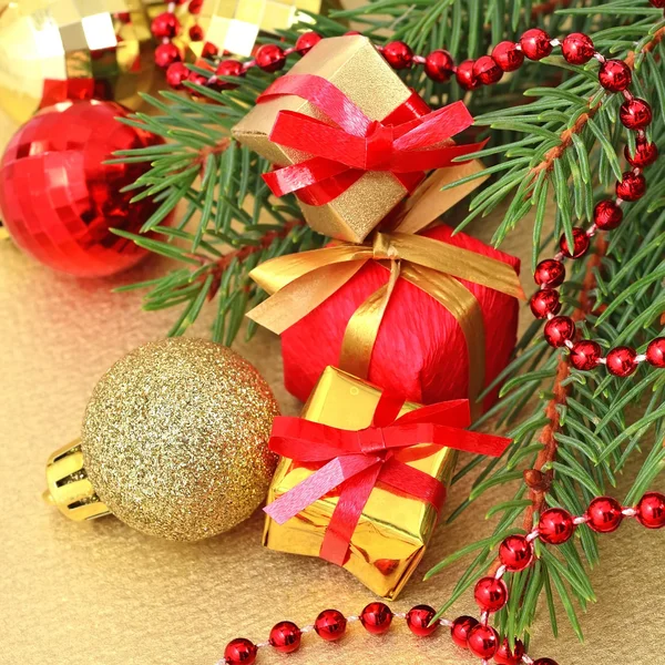 Gifts and Christmas decorations Royalty Free Stock Images