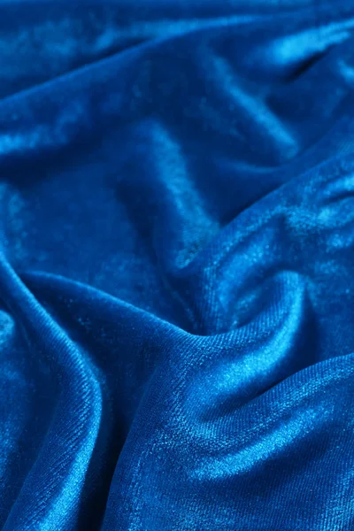 Blue wrinkled velvet — Stock Photo, Image