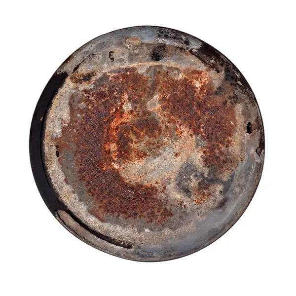 Old rusty round metal plate — Stock Photo, Image