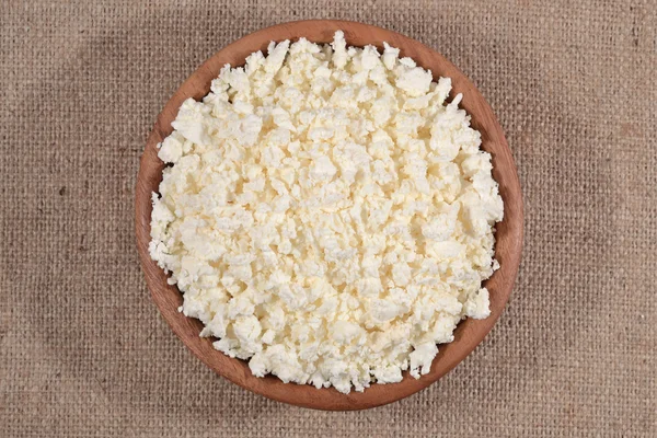Cottage cheese in a bowl — Stock Photo, Image