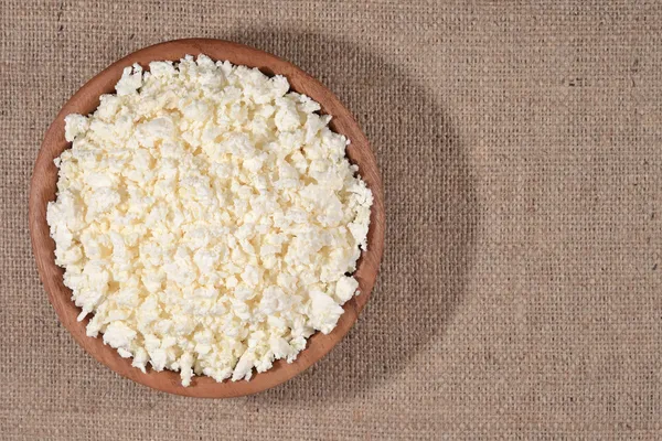 Cottage cheese in a bowl — Stock Photo, Image