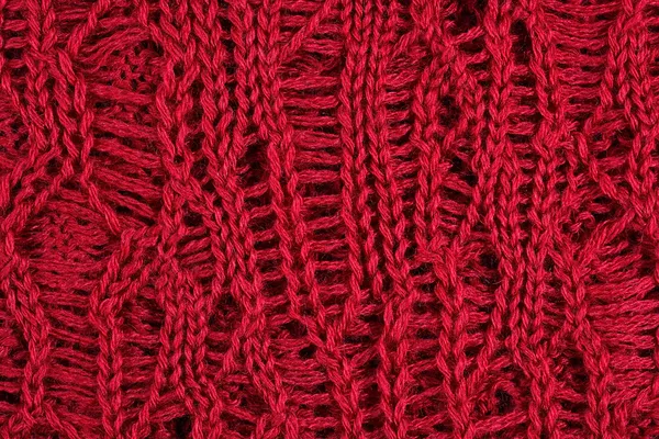 Háttér piros kötött anyag ruhák varrására — Stock Fotó