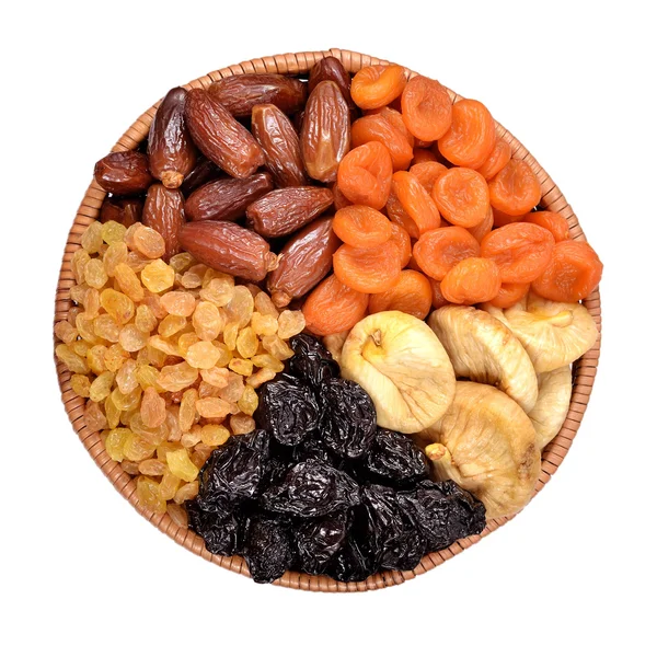 Various dried fruits in bowl — Stock Photo, Image