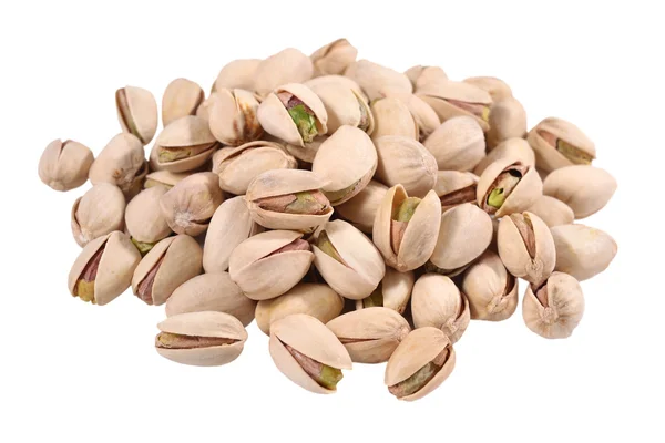 Heap of pistachios on a white background — Stock Photo, Image