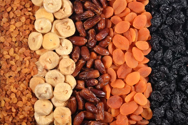 Various dried fruits background — Stock Photo, Image