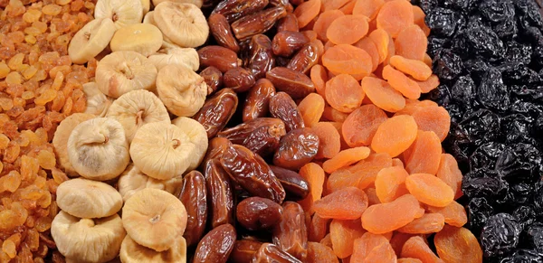 Various dried fruits background — Stock Photo, Image