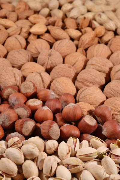 Assorted nuts background — Stock Photo, Image