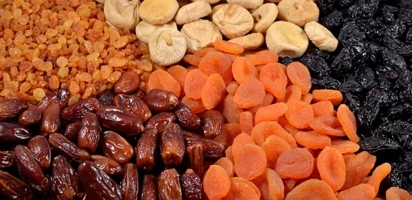 Various dried fruits background — Stock Photo, Image