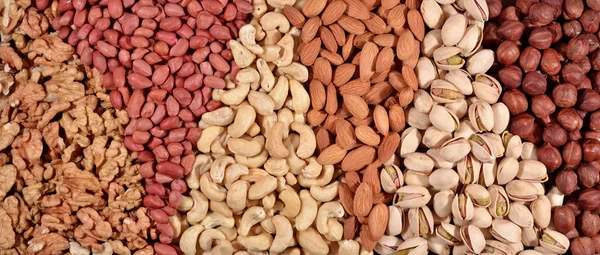 Assorted nuts background — Stock Photo, Image