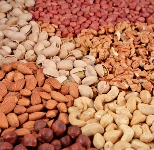 Assorted nuts background — Stock Photo, Image