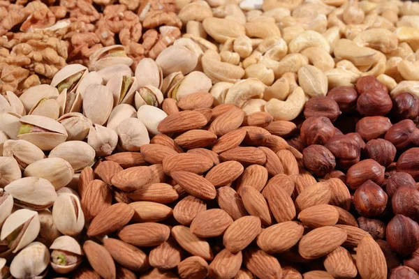 Heap of assorted nuts — Stock Photo, Image