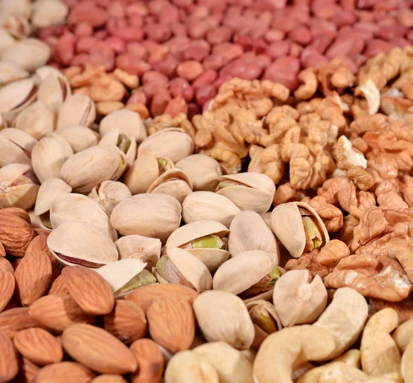 Högen av blandade nötter — Stockfoto