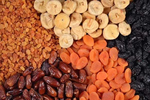 Various dried fruits background — Stock Photo, Image