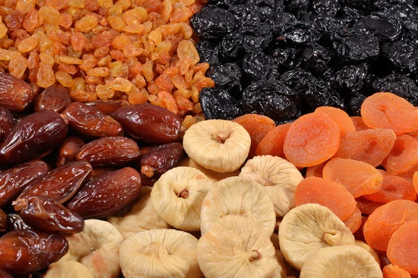 Various dried fruits background — Stock Photo, Image