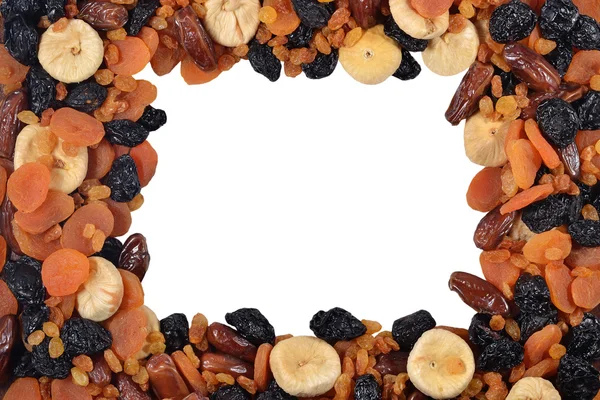 Frame of various dried fruits — Stock Photo, Image