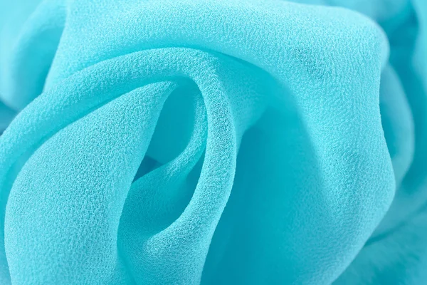 Blue crepe de chine fabric — Stock Photo, Image