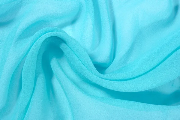 Blue crepe de chine fabric — Stock Photo, Image