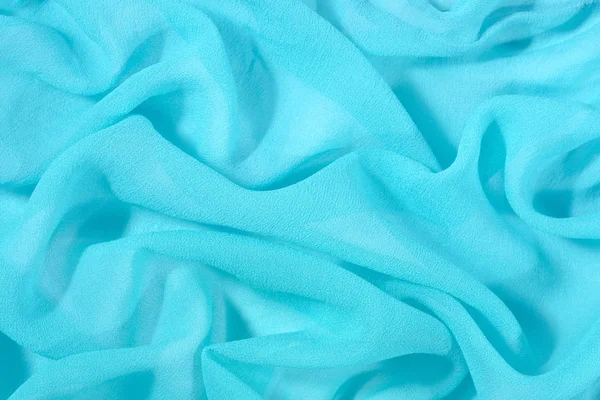 Blue crepe de chine fabric — Stock Photo, Image