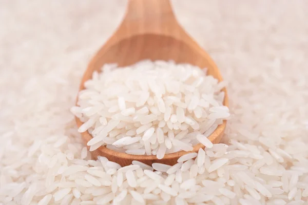 Arroz sin cocer en una cuchara — Foto de Stock